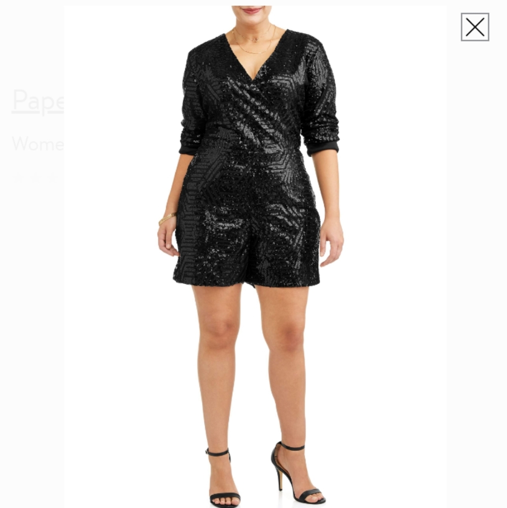 Black sequin romper